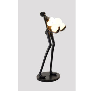 WAGLOS Human Shaped Fiberglass Resin Floor Lamp, Modern Art Sculpture, 160cm, White