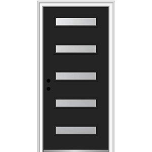 National Door Company Exterior Steel Single Door 36" x 80" 5-Lite Right-Hand Inswing