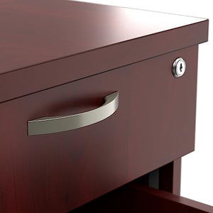 Bush Business Furniture Rolling File Cabinet | Mobile Under Desk Drawers for Letter, Legal, and A4-Size Document Storage, Hansen Cherry