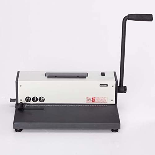Binding Device, Comb & Spiral Binding Machine for A4 - Manual Round Hole & Electric Coil Insert - Adjustable Side Edge - Sturdy Metal Construction
