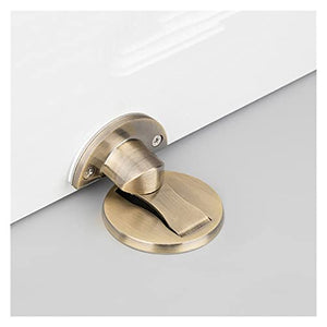 None Magnetic Door Stopper 304 Stainless Steel Magnet Door Stops Holder Hidden Catch Floor Doorstop Toilet Furniture Hardware (Bronze, Size 1)