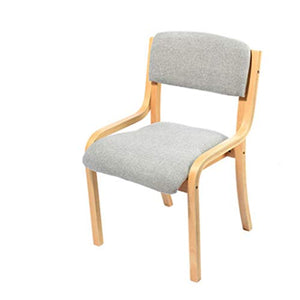 Lan Xin-JP Stacking Visitor Chair - Wood Frame, No Arms, Blue/Gray (Grey)