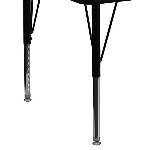 Flash Furniture 30''W x 72''L Rectangular Grey Thermal Laminate Activity Table - Height Adjustable Short Legs