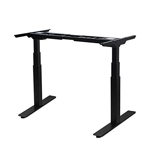 PALFISH Electric Standing Desk Frame with Dual Motor - 3-Stage Steel Legs Height Adjustable Standing Desk, Home Office Workstation Sit Stand Desk (Frame Only), Black