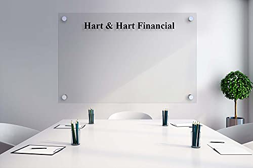 Personalized Business Dry Erase Board, Acrylic Dry Erase Board - Glass Alternative - Shatterproof, Large Whiteboard for Office Walls & Conference Rooms, Non-Magnetic (Clear, 36x48)