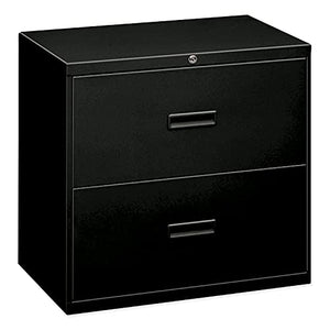 Basyx 432LP 400 Series Two-Drawer Lateral File Cabinet, Black