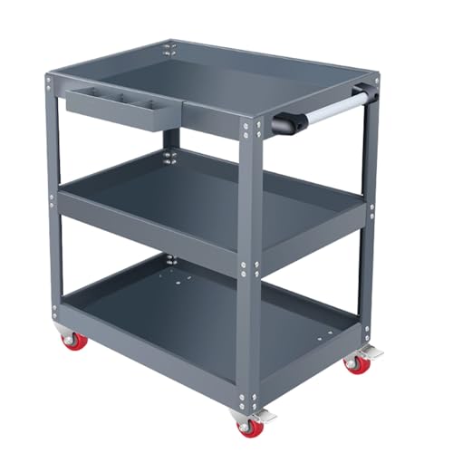 DonHeK 3 Tier Rolling Tool Cart with Lockable Wheels - 992lbs Load Capacity