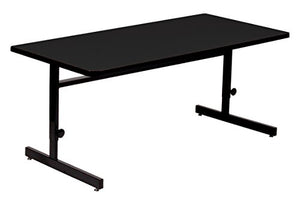 Correll 30"x72" Adjustable Height Training & Computer Tables, Black Granite High Pressure Laminate, Computer Work Station (CSA3072-07)