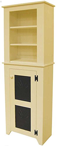 Sawdust City Solid Pine Punched Tin Hutch (Old Black)