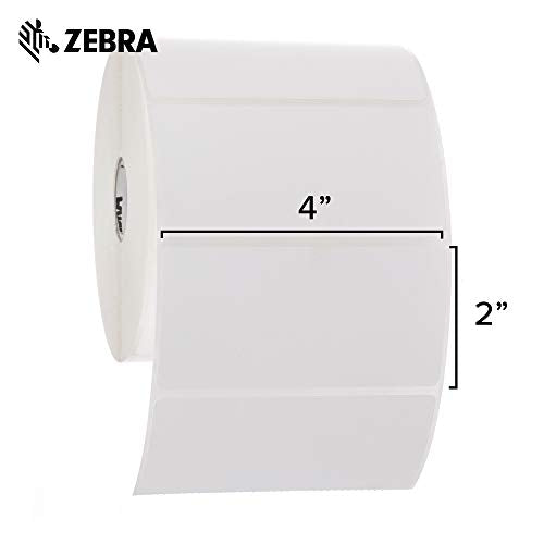 Zebra 4 x 2 in Thermal Transfer Polypropylene Labels PolyPro 3000T Permanent Adhesive Shipping Labels 1 in Core 4 rolls 10031649SP