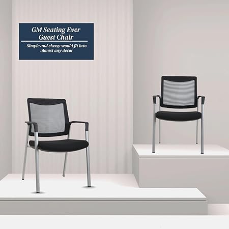 GM Seating Ever Guest Chair - Leather Office Reception Chairs (Pack of 8)