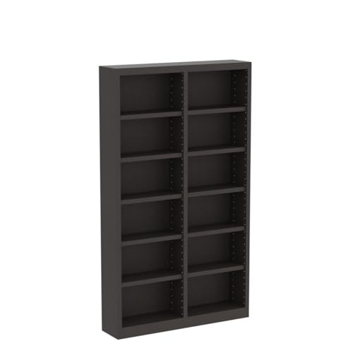 Home Square 84" Tall Double Wide Solid Wood Bookcase Set of 2 in Espresso