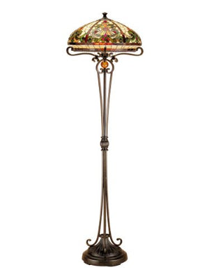 Dale Tiffany TF101116 Boehme Floor Lamp, Antique Bronze/Sand and Art Glass Shade