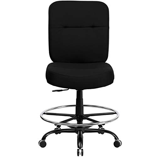 A Line Furniture Tuva Big and Tall Black Fabric Drafting Office Chair
