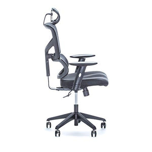 X-Chair X-Basic Task Chair with Headrest - Black Flex Mesh - Ergonomic Office Seat