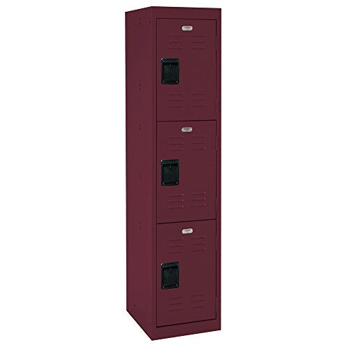 Sandusky Lee LF3B151866-03 3 Tier Welded Steel Storage Locker, 66" Height, Burgundy