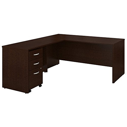 Bush Business Furniture Series C 66W L Shaped Desk with 48W Return and Mobile File Cabinet in Mocha Cherry