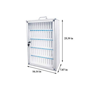 Ozzptuu 60 Slots Aluminum Alloy Pocket Chart Storage Cabinet for Cell Phones,Wall-Mounted with a Locked,Can be Carried by Hand