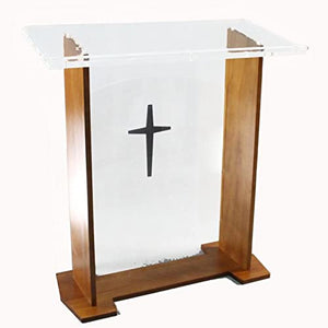 None Lectern Podium Stand Church Cross Chanting Table Transparent Wooden Stand Wedding Party Hosting Conference Table