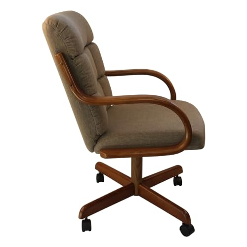 Caster Chair Company Camile Swivel Tilt Caster Dining Arm Chair - Toast Tweed Fabric (1 Chair)