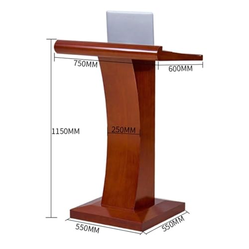 WooDeY Lectern Podium Stand, Portable Wood Laptop Desk Tilted Desktop Standing Teacher Podiums