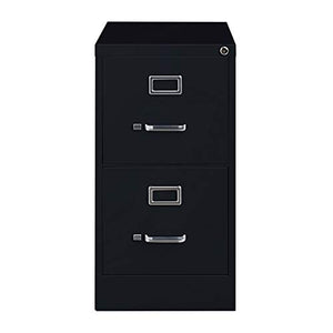 CommClad 25" Deep Commercial 2 Drawer Letter Size High Side Vertical File Cabinet - Black