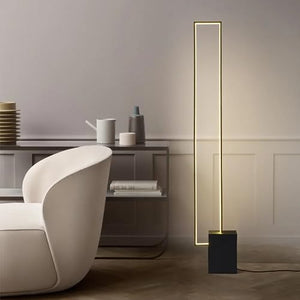 LOVEDIMA Metal LED Floor Lamp with Black Base