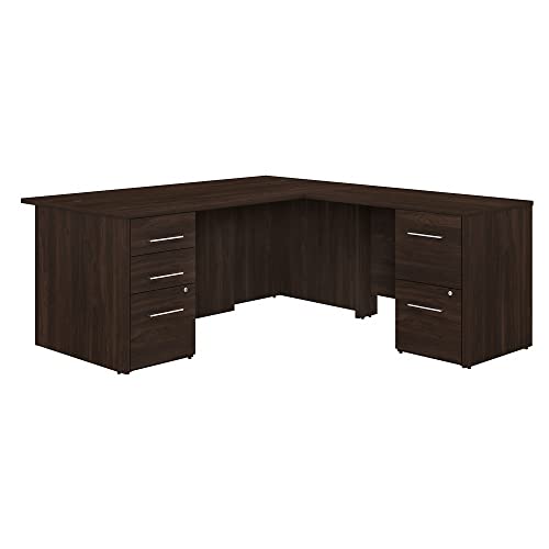 Bush Business Furniture 500 Home Office Desk, 72W, Black Walnut
