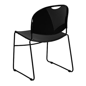 Flash Furniture Stack Chair 5 Pack - 880 lb. Capacity - Black Ultra-Compact - Powder Coated Frame