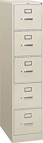 HON 5 Drawer Vertical File Cabinet, Letter Size, Light Gray - HON315PQ