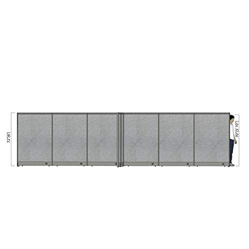 GOF Freestanding X-Shaped Office Partition, Large Fabric Room Divider Panel - 120"D x 288"W x 48"H