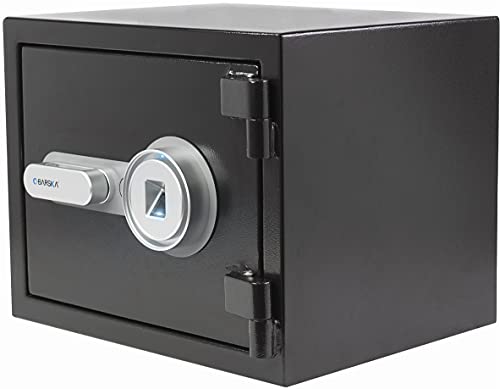 BARSKA AX13498 Biometric Fireproof Safe 0.75 Cu Ft Black Texture with Long Locking Bolts, Small