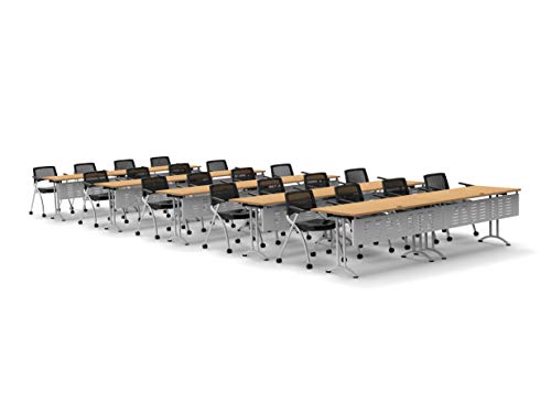 Team Tables 20 Person Training Meeting Seminar Classroom Model 7405 Beech Folding Table Set