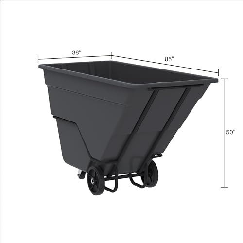 Akro-Mils 77710BLACK Akro-Tilt Heavy-Duty Utility Cart, 2000 lbs. Load Capacity, 300 Gallon - Black
