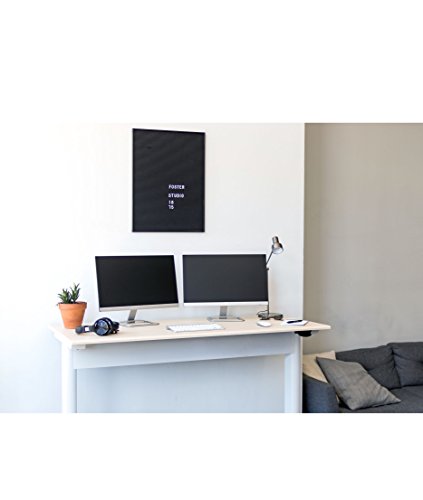 Pneumatic Adjustable Height Standing Desk (56", White Frame/Birch Top)