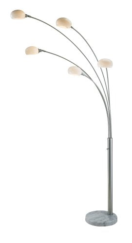 Adesso Luna Arc Lamp, Satin Steel