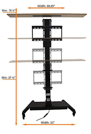 Touchstone Valueline Smart Motorized TV Lift-Floor Stand Rolling Cart for 32-70" TVs - 39" Height Travel - Alexa/Wifi - 30006