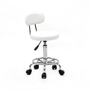 TAPIVA Ergonomic Round Rolling Office Desk Chair with Back - Height Adjustable Swivel Drafting Stool