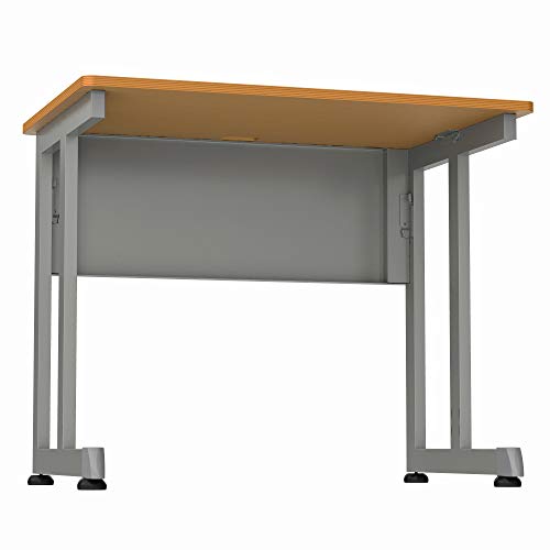 Linea Italia, Training or Seminar Small Easy to Assemble Metal Computer Desk with Wood Top | Laptop Table for Home or Office, 36" x 24", Maple