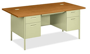 HON Double Pedestal Desk 72x36x29-1/2 Harvest/Putty