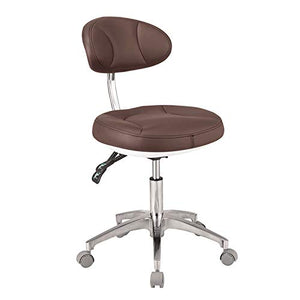 WONOOS Dentist Stool Adjustable Drafting Chair Heavy Duty with Wheels - Black