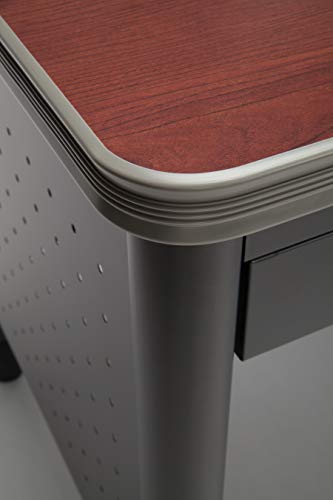 OFM Mesa Series Steel Teacher's Desk with Laminate Top, 3-Drawer Single Pedestal, in Cherry (66348-CHY)