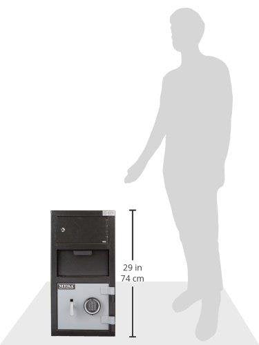 Mesa Safe MESA MFL2014E-OLK All Steel Depository Safe with Outer Locker, with Electronic Lock, 1.5-Cubic Foot, Black and Grey Black/Grey