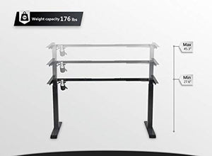 Electric Stand up Desk Frame - FEZIBO Single Motor Height Adjustable Sit Stand Standing Desk Base Workstation Black (Frame Only)