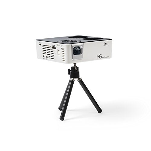 AAXA P6 Mini LED Projector (New 2018 Model) with Rechargeable Battery - Supports 1080p HD, Compatible with Fire TV, iPhone, iPad, PS4, Xbox, HDMI, Onboard Media Player, for Home Theater, Business
