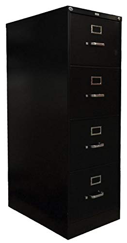 Omcan 13074 Charcoal Black Legal Vertical File Cabinet - 4 Drawers