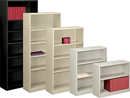HON Metal Bookcase, Six-Shelf, Black - 34-1/2w x 12-5/8d x 81-1/8h