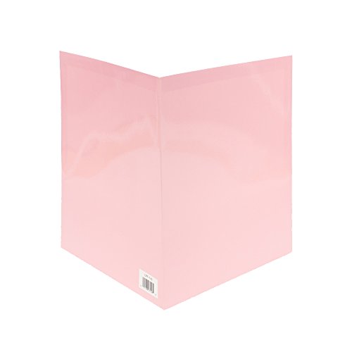 Four Point ELPF14360 - 8.5" x11" Film Laminated Pocket Folders, Versatile and Reusable, Pink Clr, Heavy Weight, 2 pockets & Business Card Slits, 200 Per Pack, Made in USA