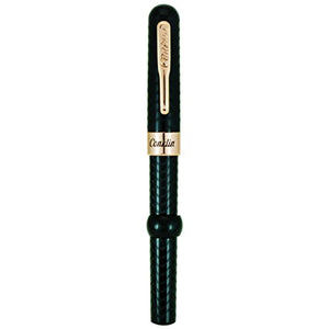 Conklin Mark Twain Crescent Fountain Pen, Black Chased with Rose Gold Trim, Medium Nib (CK71138)