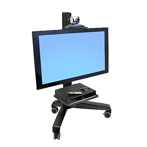 Ergotron Neo-Flex Mobile MediaCenter UHD Rolling Computer Cart - Black, for Heavy Monitors or TVs Up to 80 Inches, 90-120 lbs